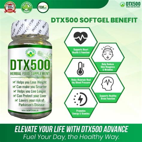 DTX 500 SOFTGEL HERBAL FOOD SUPPLEMENT FDA .